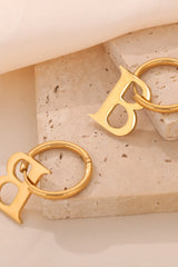 Titanium Steel Letter Hoop Earrings OutfitFlow
