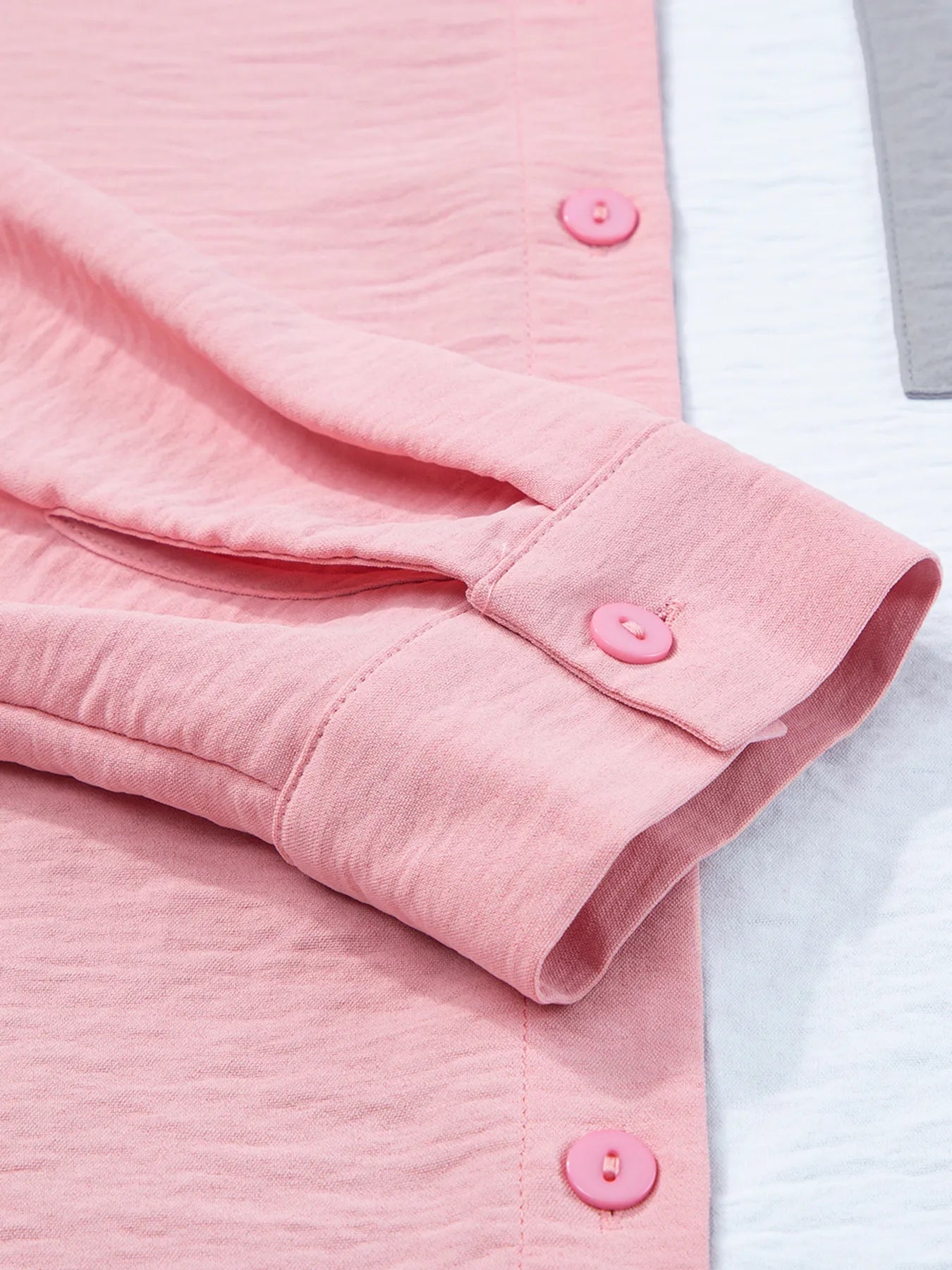 Color Block Oversized Button-Up Shirt with Chest Pocket OutfitFlow