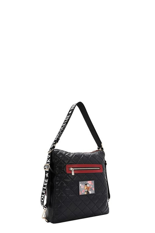 Nicole Lee USA Convertible Adjustable Strap Backpack Bag OutfitFlow