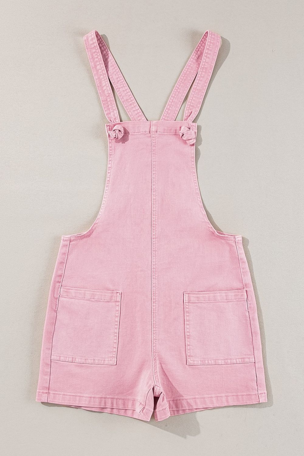 Knot Straps Denim Overalls with Pockets OutfitFlow
