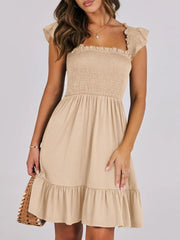 Ruffled Hem Smocked Cami Dress OutfitFlow