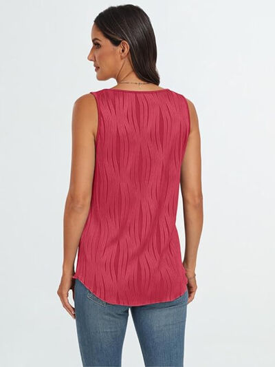 Round Neck Wide Strap Tank OutfitFlow