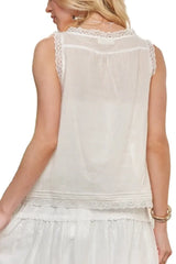 ADORA Lace Detail Contrast Top OutfitFlow