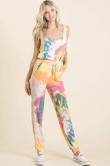 BiBi Tie Dye French Terry Casual Pants OutfitFlow
