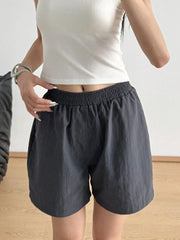 Elastic Waist Casual Shorts OutfitFlow
