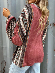 Leopard Color Block Ribbed Top OutfitFlow