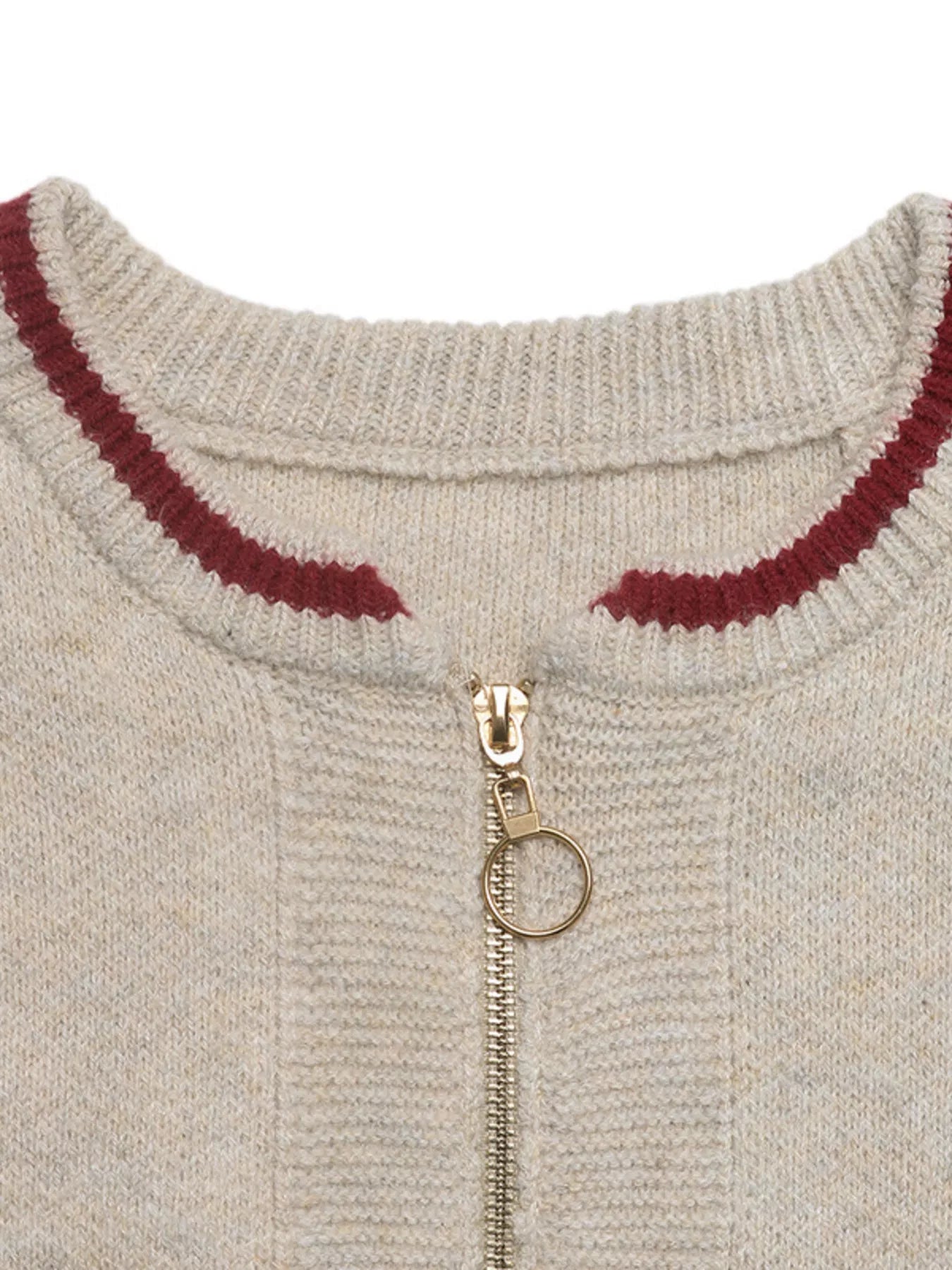 Zip Up Contrast Trim Cardigan OutfitFlow