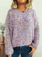 Colorful Long Sleeve Sweater Trendsi