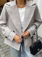 Wool Blend Double-Breasted Jacket OutfitFlow