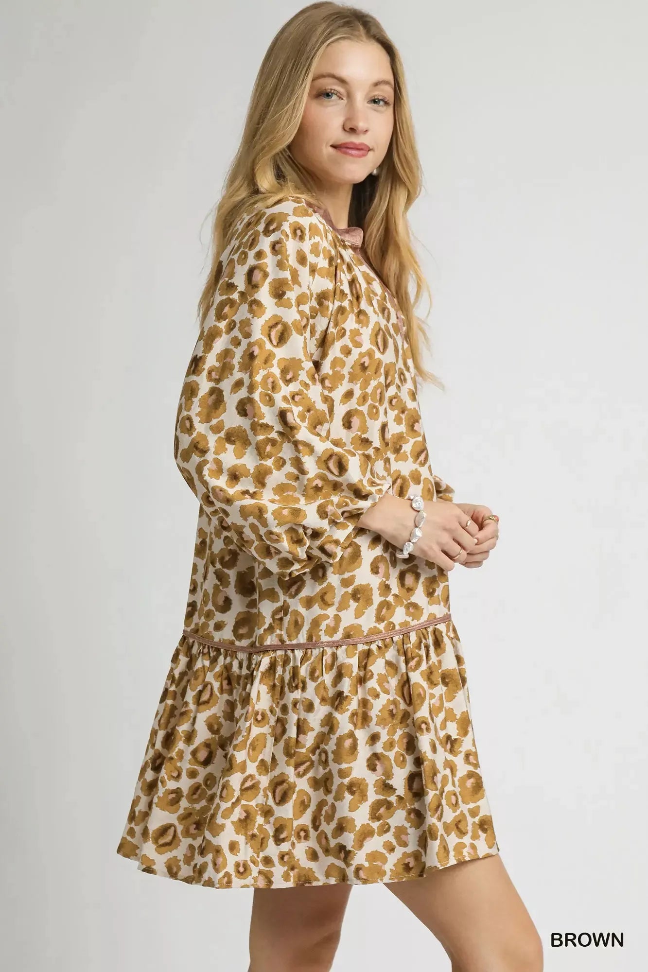 Umgee Leopard Print Tiered Mini Dress OutfitFlow