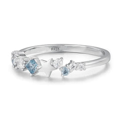 Star Inlaid Zircon Ring OutfitFlow