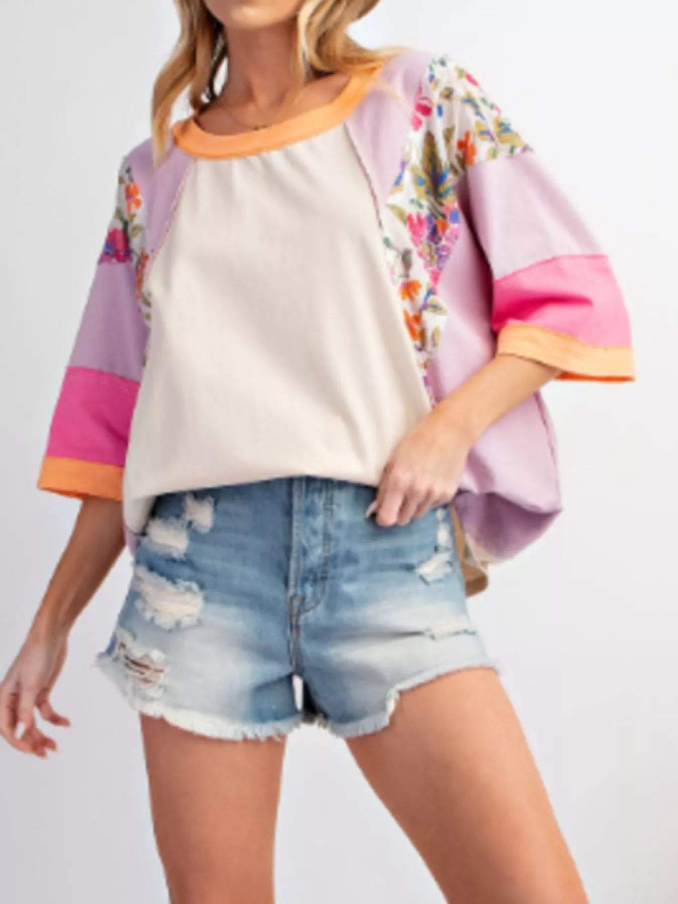 Striped Floral Long Sleeve T-Shirt OutfitFlow