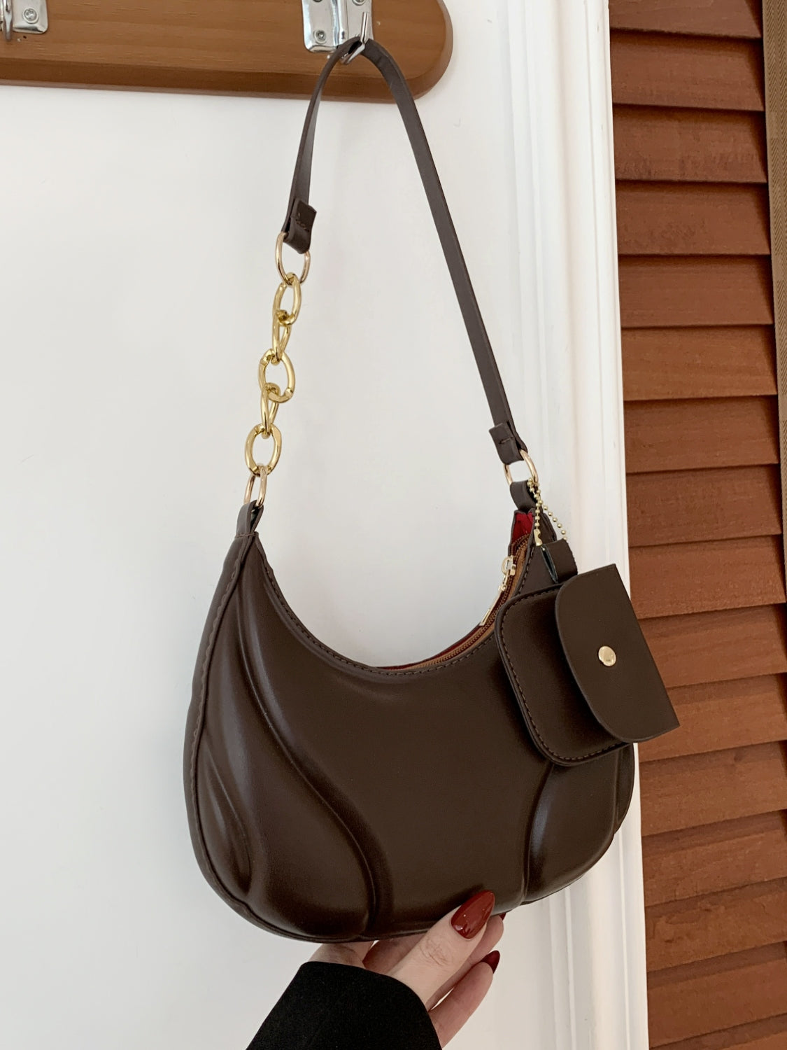 Outfit Flow - PU Leather Shoulder Bag with EarPods Bag