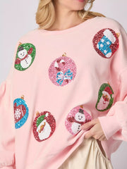 Christmas Sequin Embellished Sweatshirt OutfitFlow
