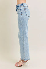 Judy Blue Full Size High Waist Stone Wash Straight Jeans Plus Size OutfitFlow