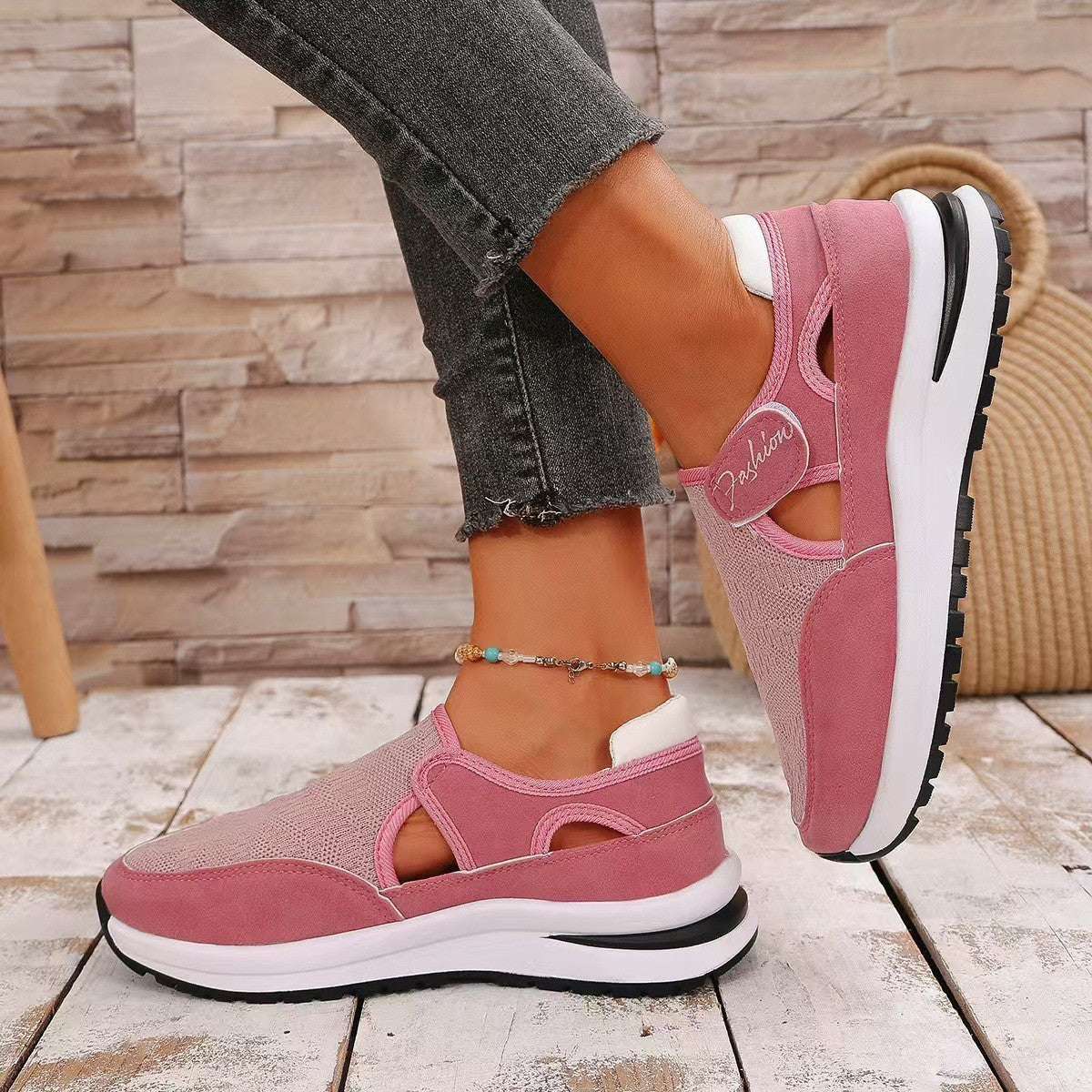 Outfit Flow - Mesh Round Toe Platform Sneakers