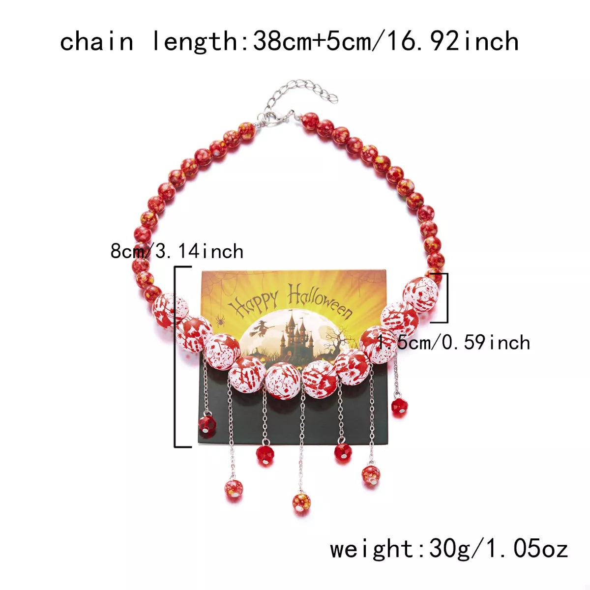 Halloween Theme Necklace with Dangling Beads OutfitFlow