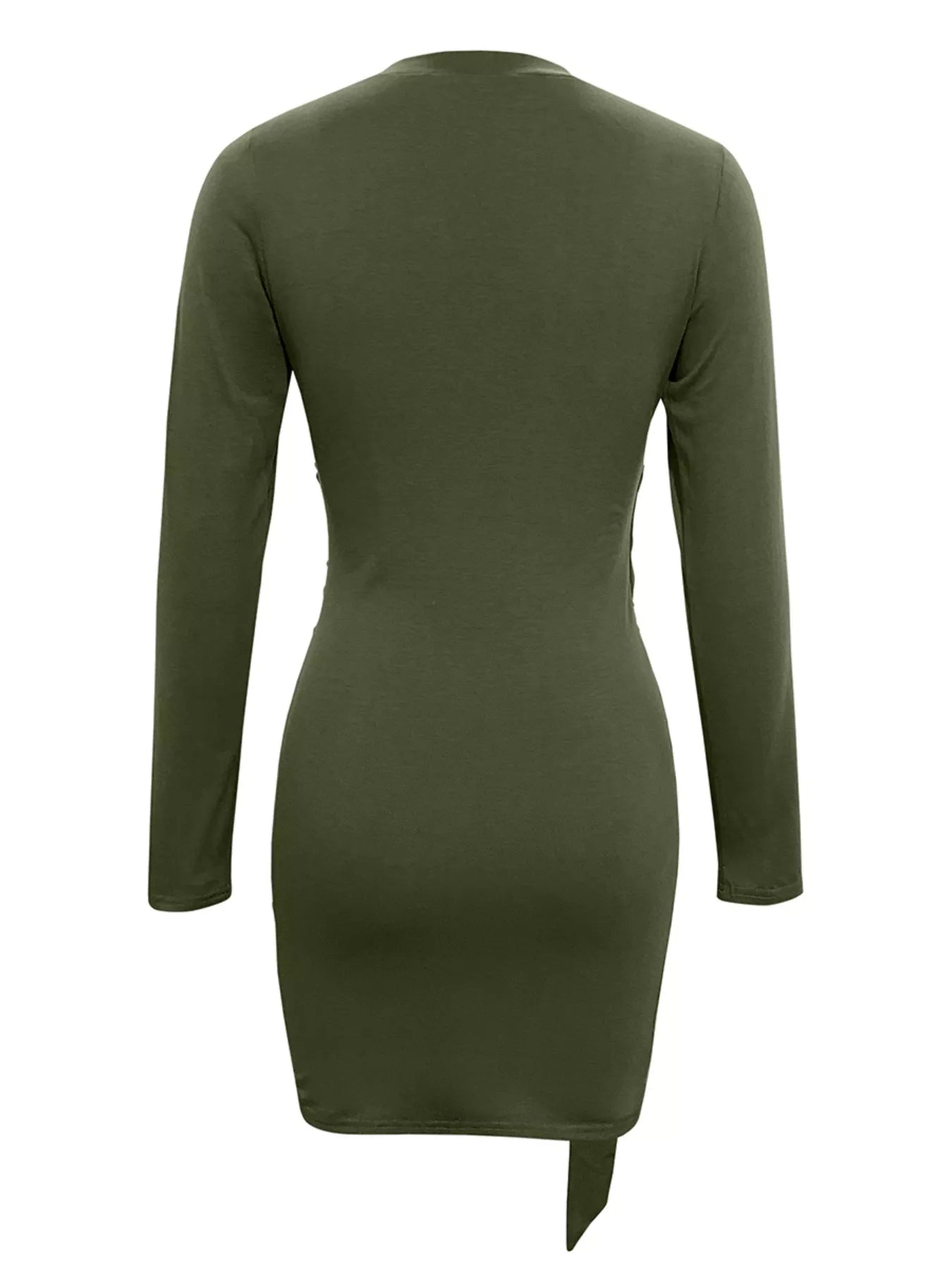 Round Neck Long Sleeve Bodycon Dress OutfitFlow