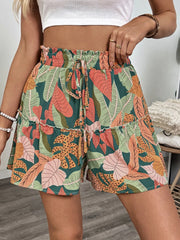 Tropical Print High Waist Shorts OutfitFlow