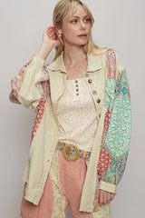 POL Printed Button Up Oversized Shirt OutfitFlow