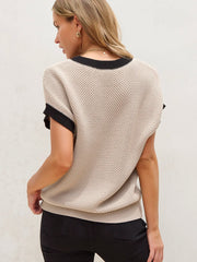 Howdy Cowboy Hat Embroidered Short Sleeve Sweater OutfitFlow