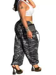 Casual Camouflage Square Neck Overalls OutfitFlow