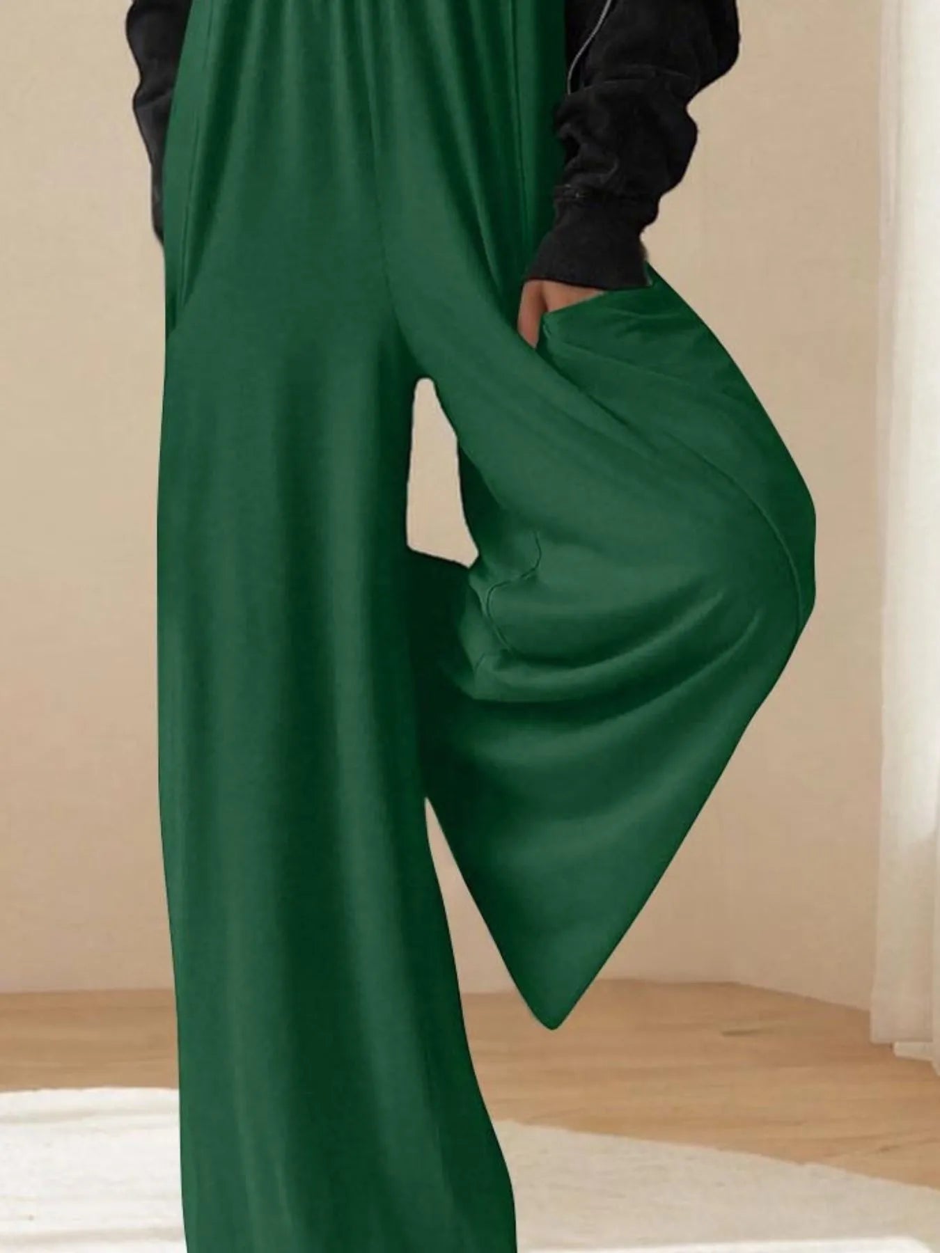 Spaghetti Strap Wide Leg Jumpsuit OutfitFlow