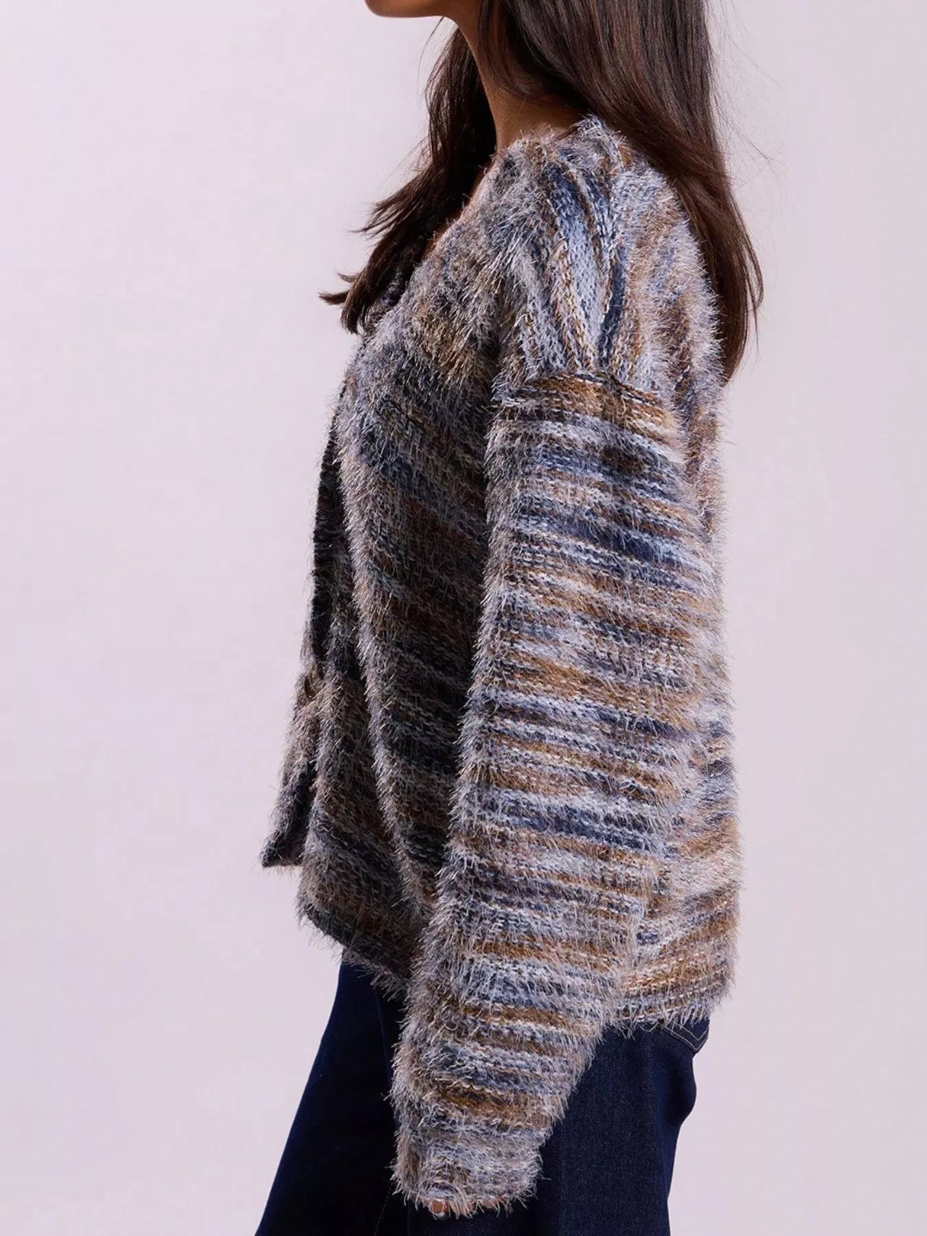 Textured Knit Button-Down Cardigan OutfitFlow