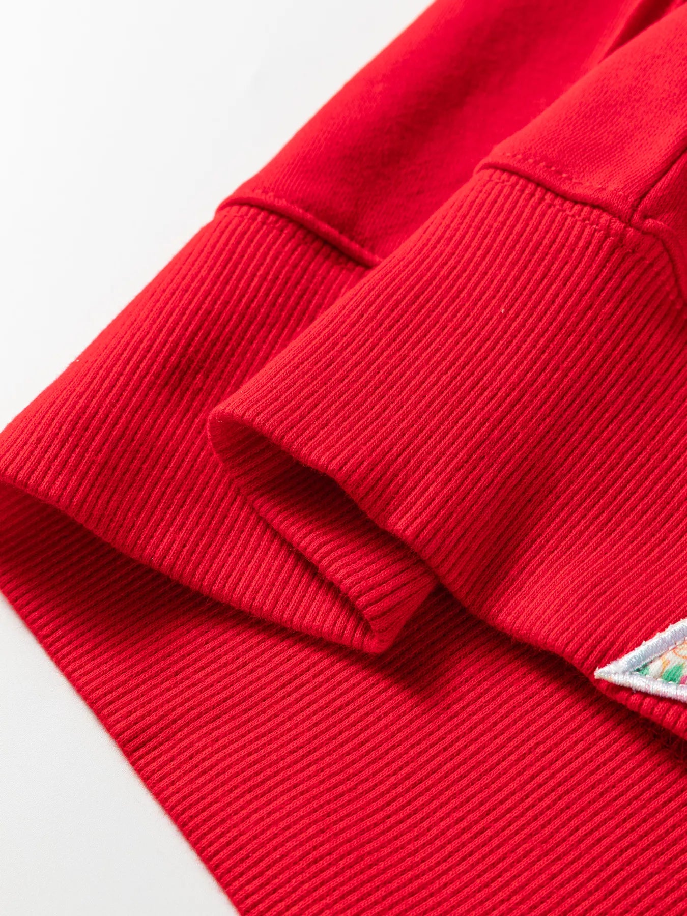 Floral Bow Patched Exposed Seam Patchwork Slit Baggy Sweatshirt OutfitFlow