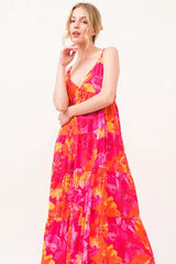 And The Why Floral Tiered Maxi Cami Dress with Pockets OutfitFlow
