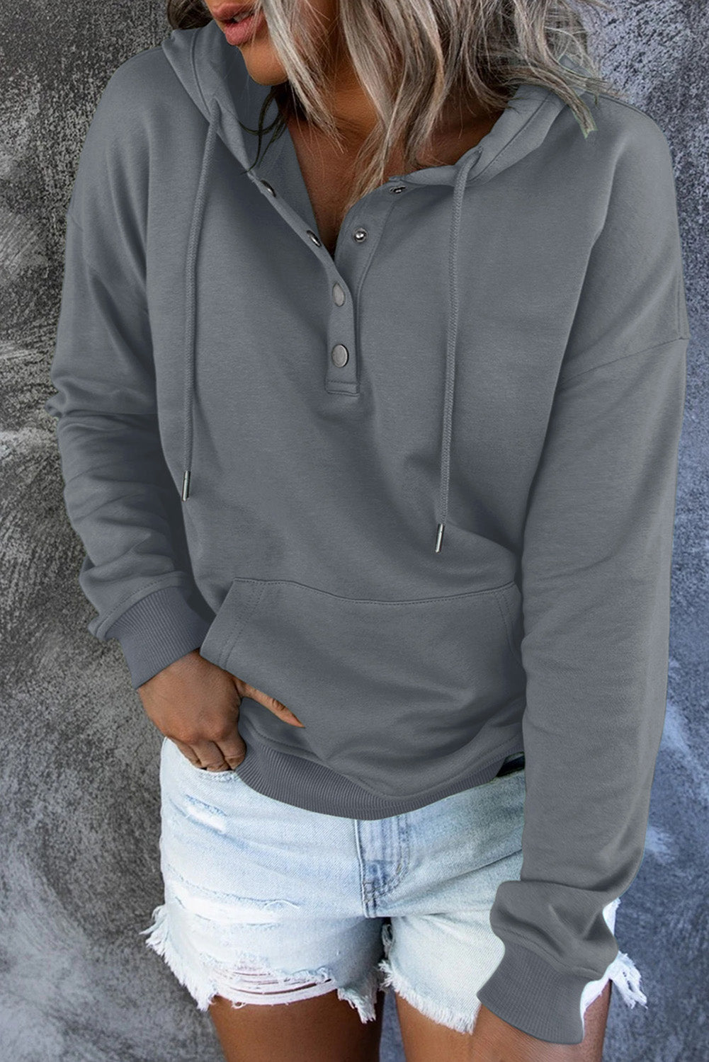 Outfit Flow - Dropped Shoulder Long Sleeve Hoodie with Pocket