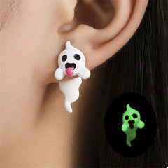 Halloween Ghost and Pumpkin Dangle Earrings Nightlight Ghost One Size OutfitFlow