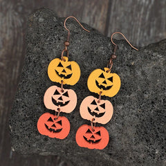 Wooden Contrast Pumpkin Earrings OutfitFlow