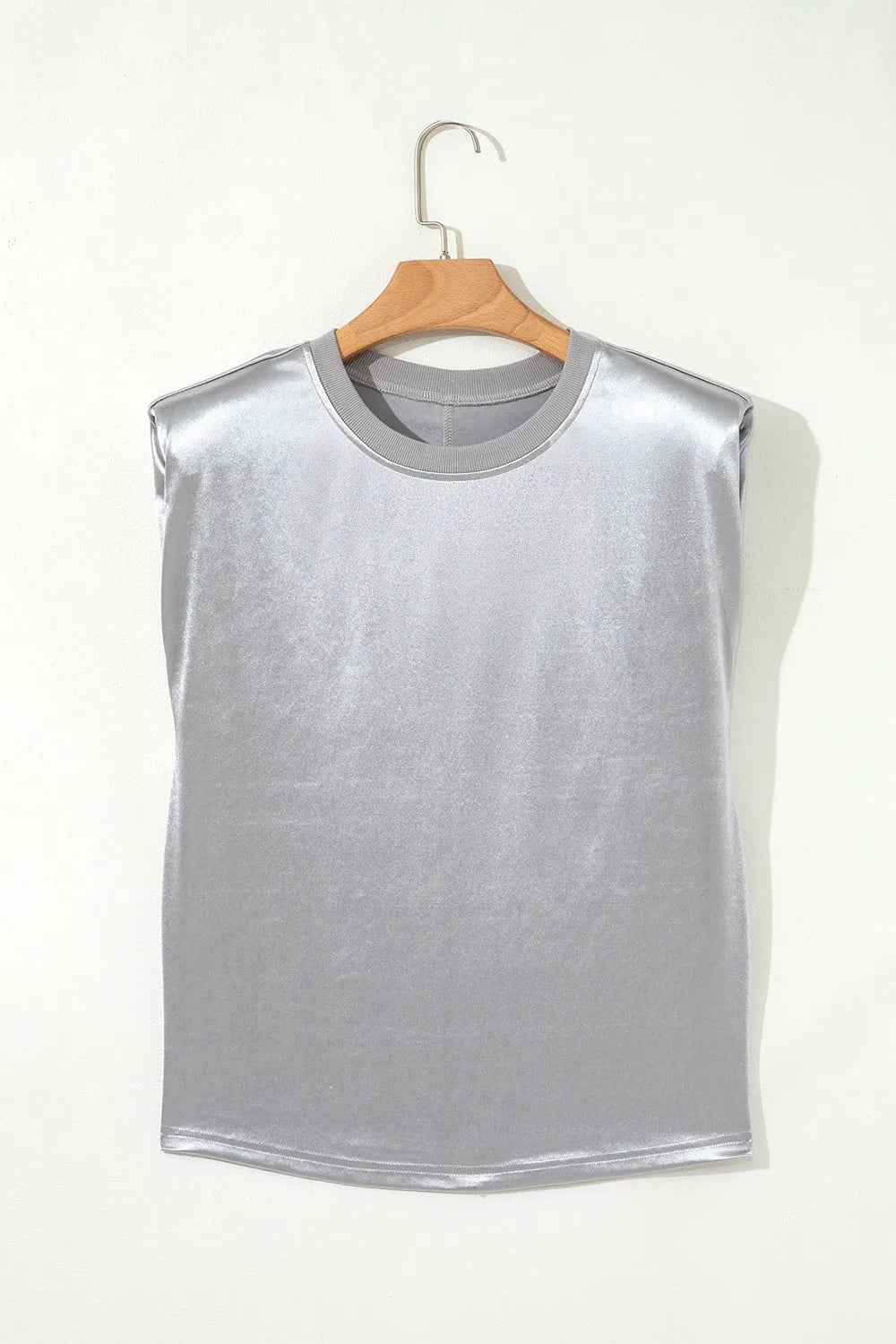 Round Neck Satin Tank Top OutfitFlow