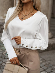 Outfit Flow - V-Neck Long Sleeve Blouse