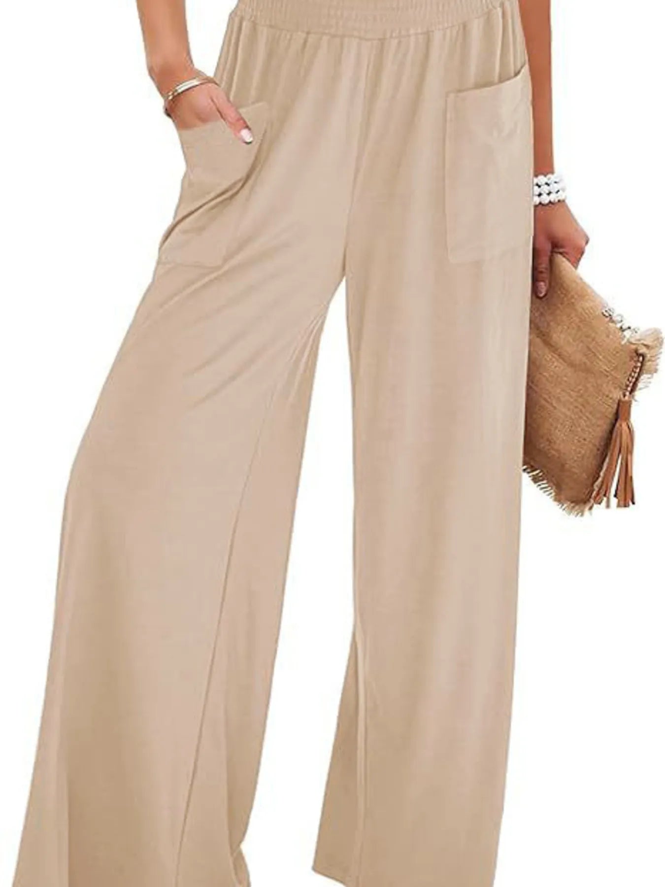 High-Waisted Wide Leg Pants with Pockets OutfitFlow