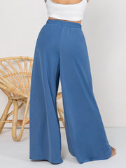 Outfit Flow - Plus Size Tied Slit Wide Leg Pants