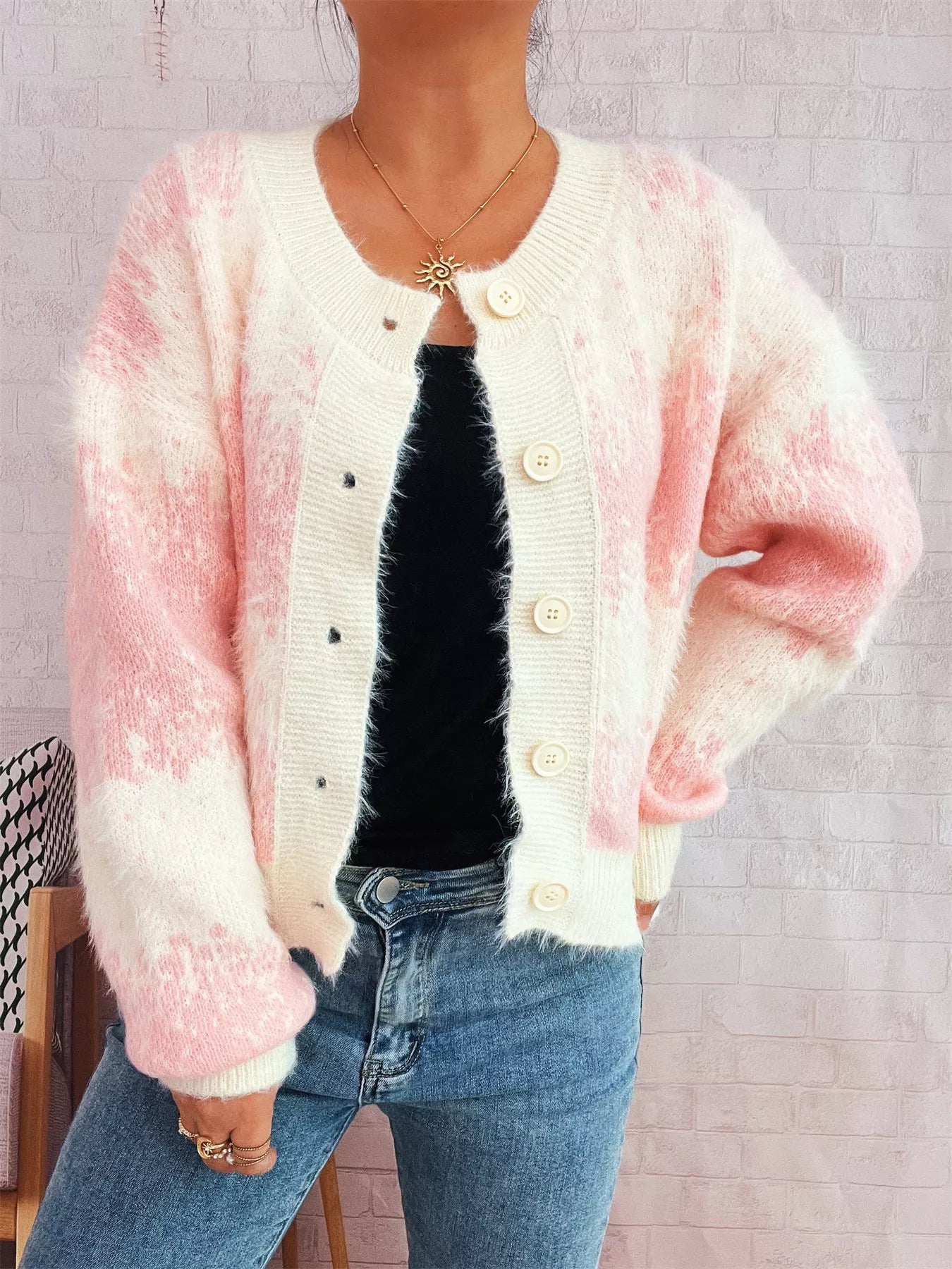 Ribbed Hem Button Up Cardigan OutfitFlow