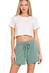 Zenana Raised Rib Cap Sleeve Top & Shorts Set OutfitFlow