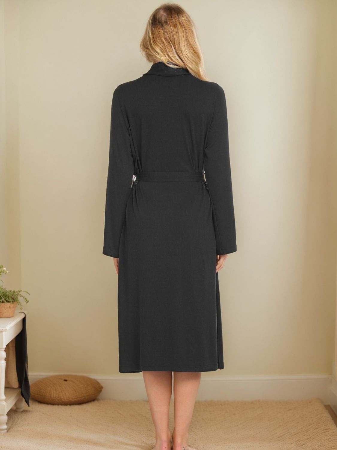 Tied Lounge Nightgown with Pockets OutfitFlow