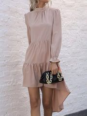 High-Low Flounce Sleeve Dress OutfitFlow