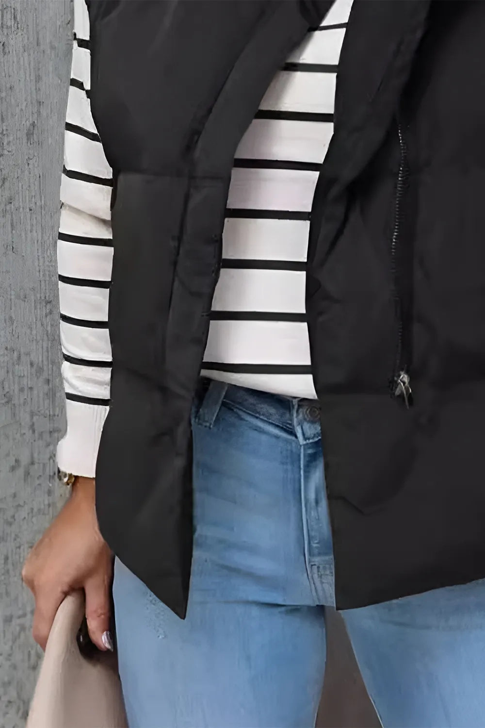 Zip Up Vest Coat with Pockets Trendsi