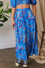 Davi & Dani Printed Smocking Waistband Ruffled Maxi Skirt OutfitFlow