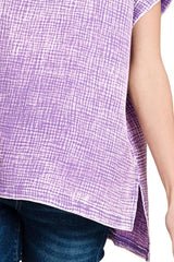 Zenana Woven Double Gauze Acid Washed Short Sleeve Top OutfitFlow