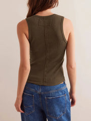 V-Neck Wide Strap Tank OutfitFlow