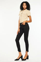Kancan High Rise Frayed Hem Skinny Jeans OutfitFlow