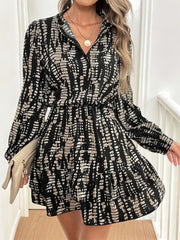 Outfit Flow - Printed Long Sleeve Mini Dress