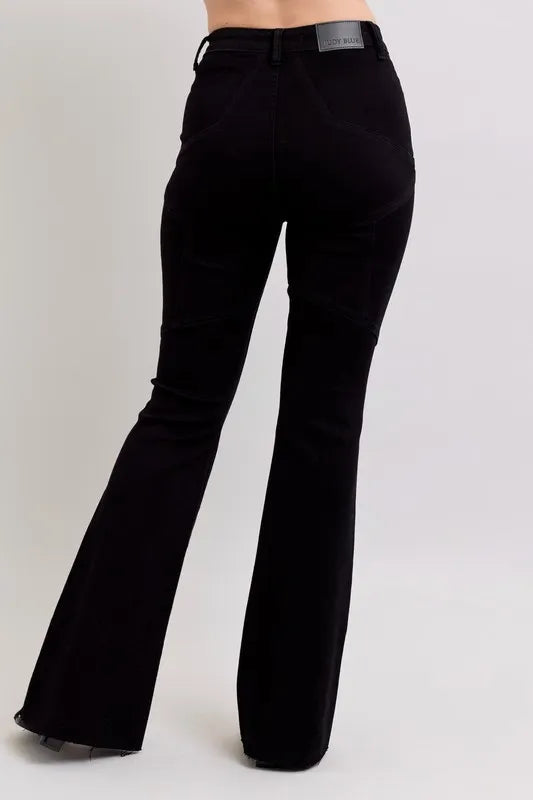 Judy Blue Full Size High Waist Star Seam Detail Flare Plus Size OutfitFlow