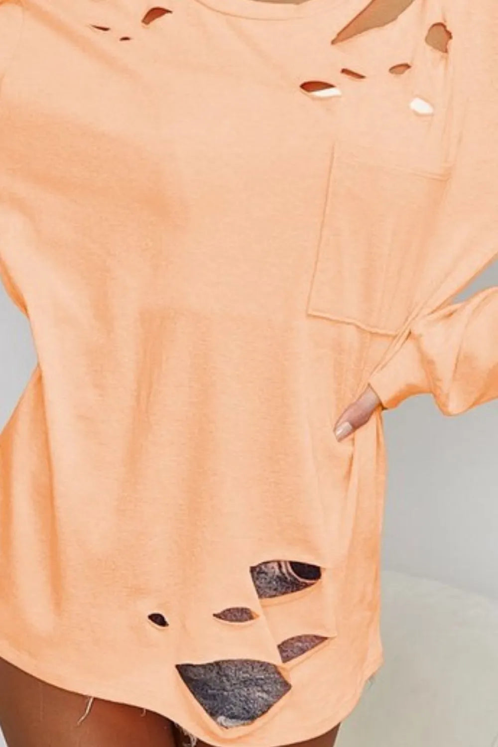 BiBi Triblend with Laser Cut Detailed T-Shirt OutfitFlow