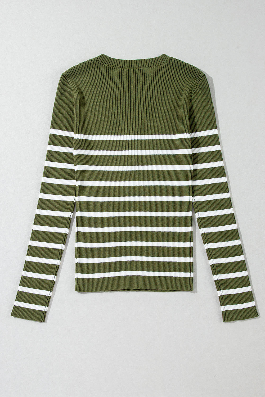 Outfit Flow - Striped Contrast Long Sleeve Knit Top